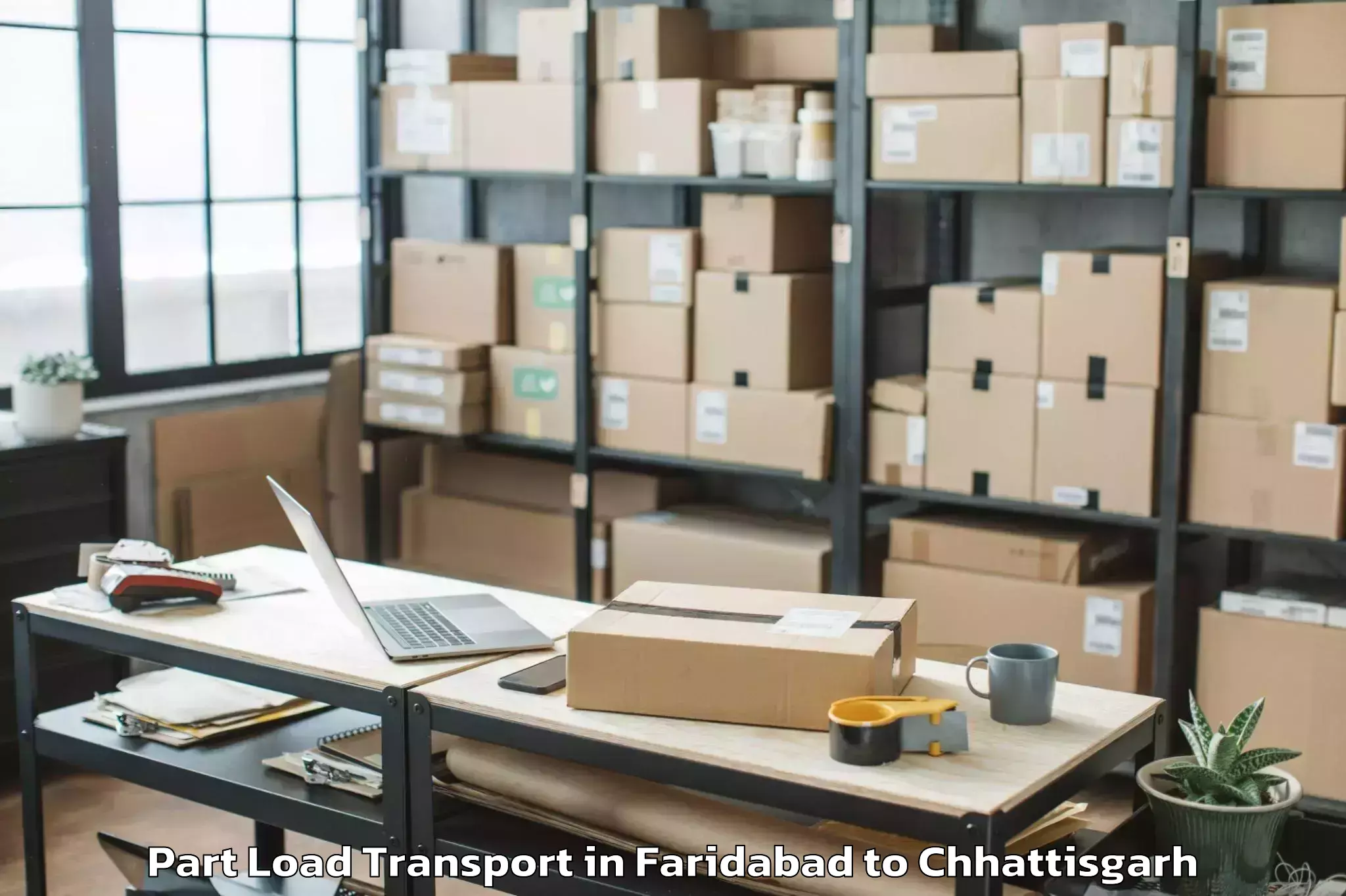 Reliable Faridabad to Gidam Part Load Transport